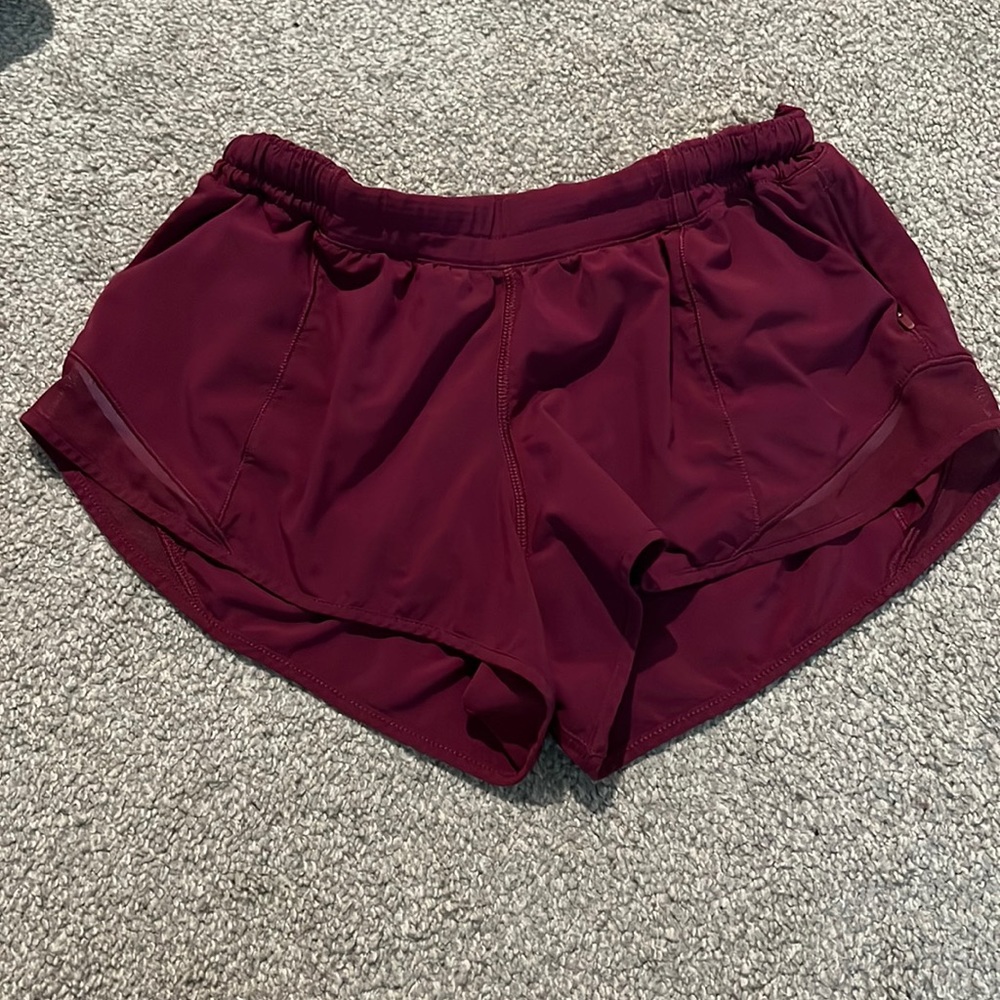 Hotty hot 2.5 short in burgundy size 6